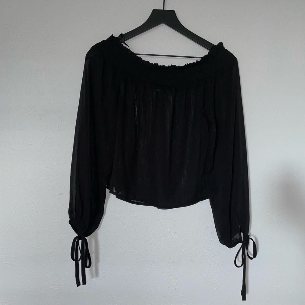 Forever 21 Sheer Off Shoulder Top